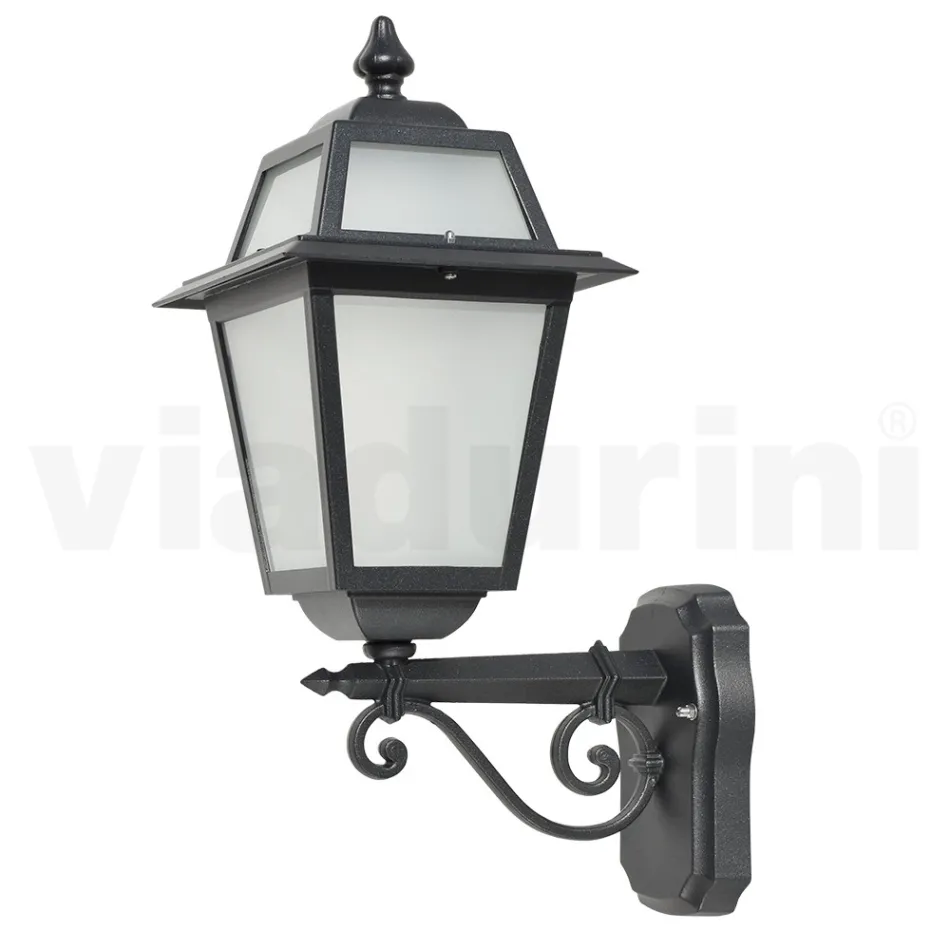 Garden Lantern in Anthracite Aluminium and Sandblasted Glass - Elric Viadurini