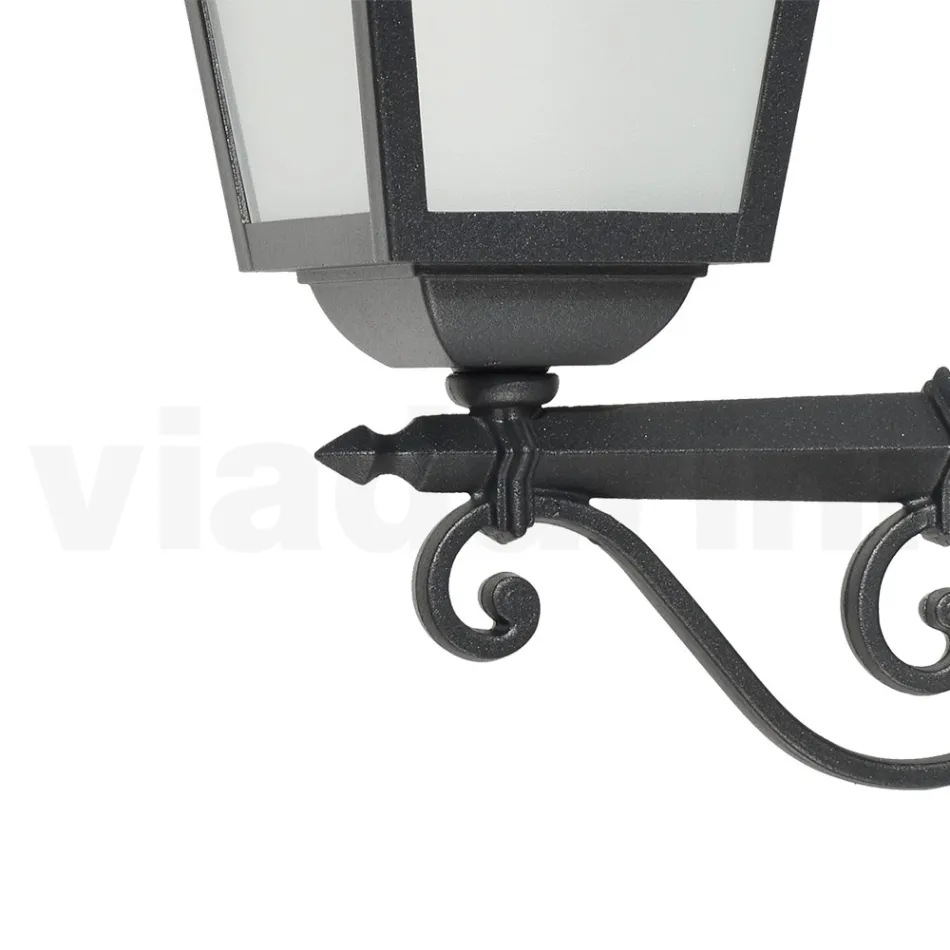 Garden Lantern in Anthracite Aluminium and Sandblasted Glass - Elric Viadurini