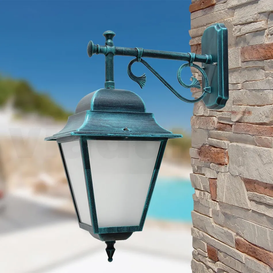 Outdoor Wall Lantern in Aluminium and Sandblasted Glass - Alchemist Viadurini