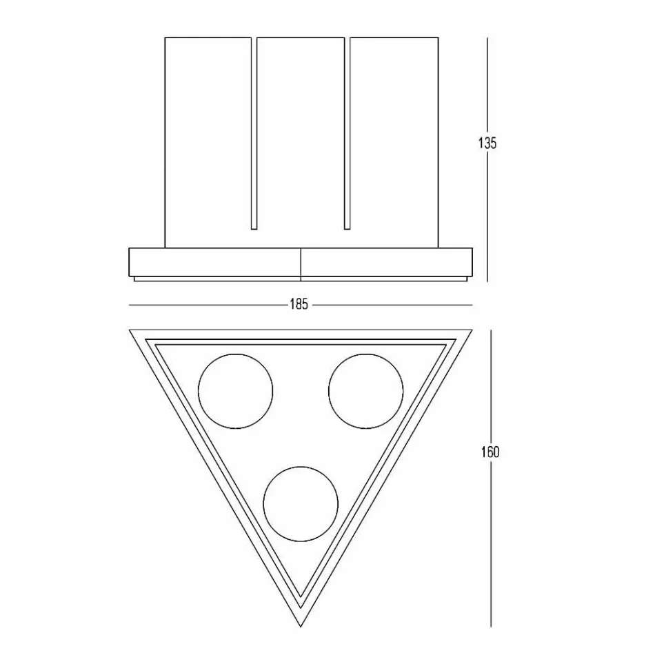 Triangular Design Lounge White Corian Lantern - Sisifo Viadurini