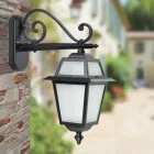Outdoor Lantern Made of Anthracite Aluminium and Glass Made in Italy - Elric Viadurini