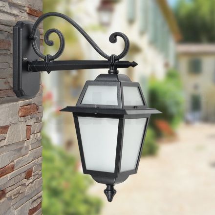 Outdoor Lantern Made of Anthracite Aluminium and Glass Made in Italy - Elric Viadurini