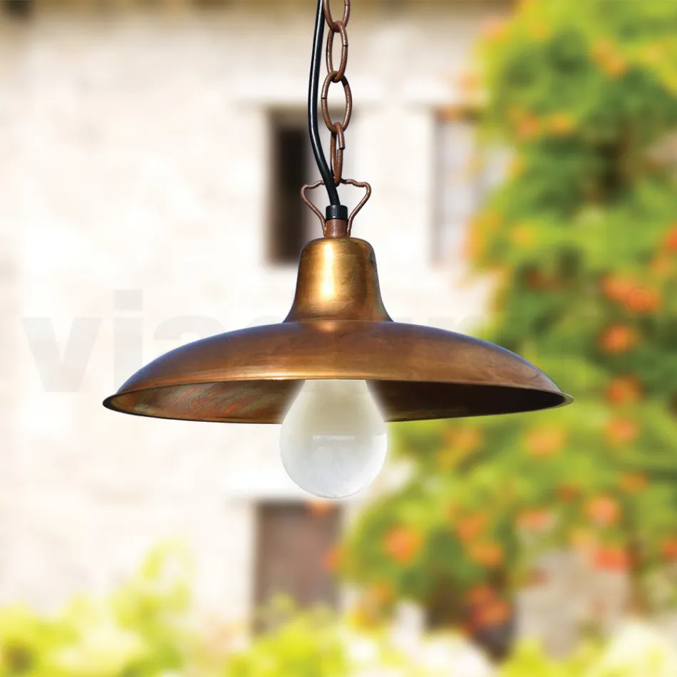 Vintage Outdoor Lantern in Aluminium and Brass Made in Italy - Adela Viadurini