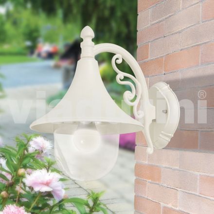 Wall garden lantern in white aluminium made in Italy, Anusca Viadurini