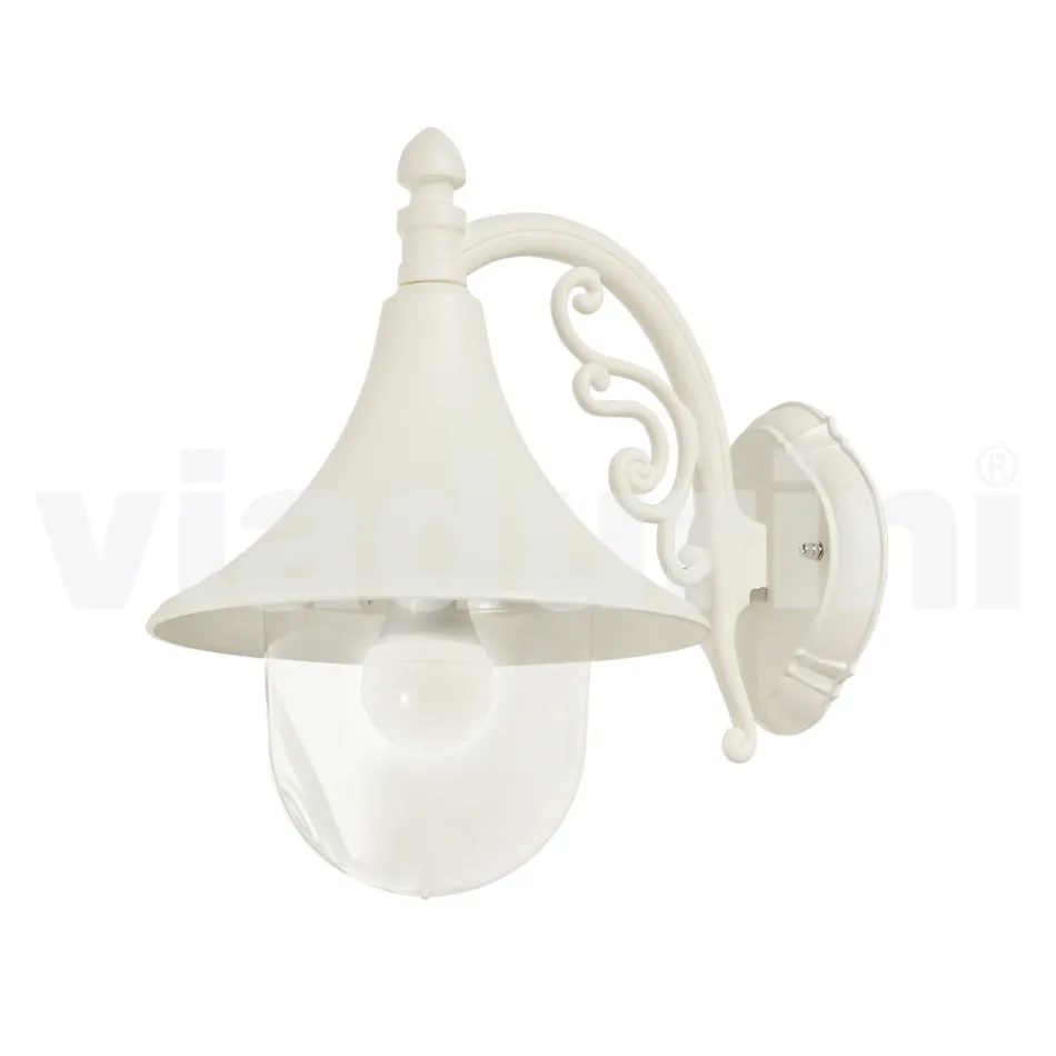Wall garden lantern in white aluminium made in Italy, Anusca Viadurini