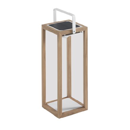 Outdoor Solar Lantern with Painted Aluminium or Teak Structure - Greg Viadurini