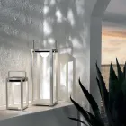 Outdoor Solar Lantern with Painted Aluminium or Teak Structure - Greg Viadurini