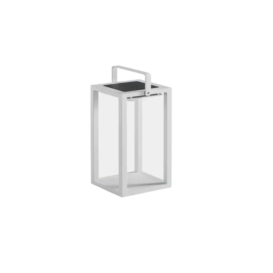 Outdoor Solar Lantern with Painted Aluminium or Teak Structure - Greg Viadurini
