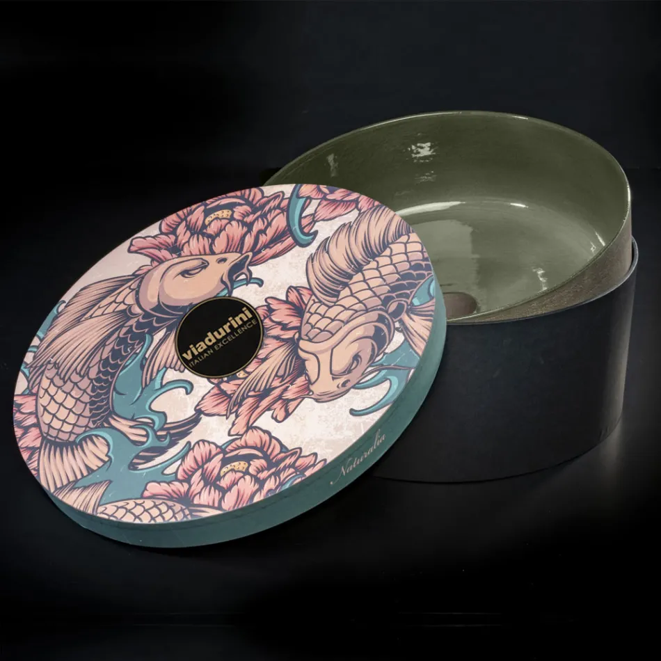 Green Refractory Clay Bowl Washbasin Made in Italy - Tatiana Viadurini