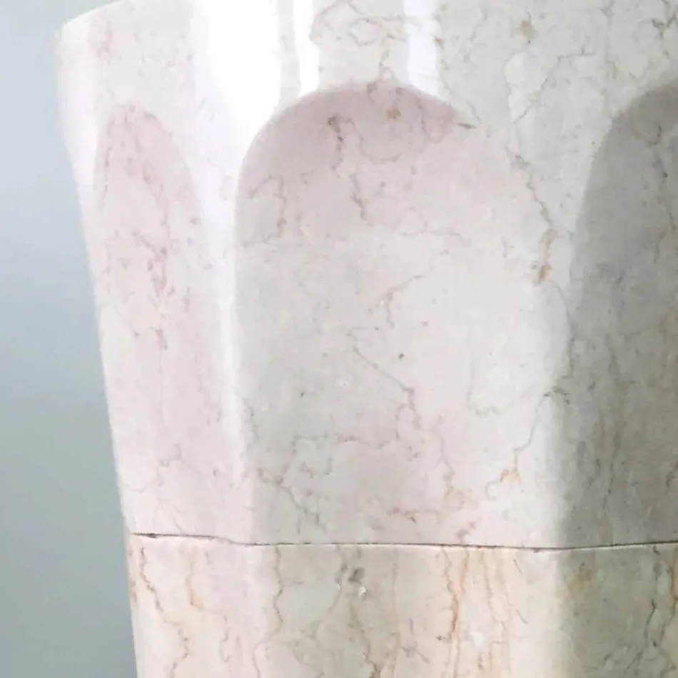 Daisy column washbasin in white natural stone, unique piece Viadurini