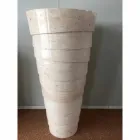 Design bathroom sink in white Brent stone, unique piece Viadurini