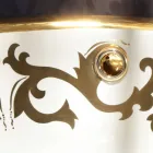 Built-in washbasin decorated in fire clay and gold made in Italy, Otis Viadurini