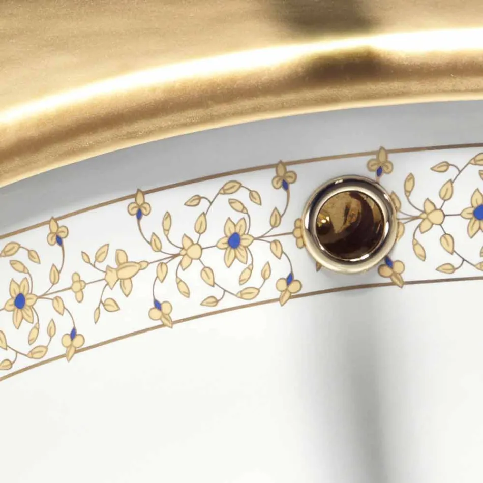 Baroque design built-in sink in fire clay made in Italy, Aegean Viadurini