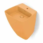 Modern design wall-mounted ceramic washbasin made in Italy, Goran Viadurini