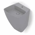 Modern design wall-mounted ceramic washbasin made in Italy, Goran Viadurini