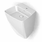 Modern design wall-mounted ceramic washbasin made in Italy, Goran Viadurini