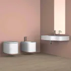 Modern ceramic wall-mounted washbasin made in Italy, Hamlet Viadurini