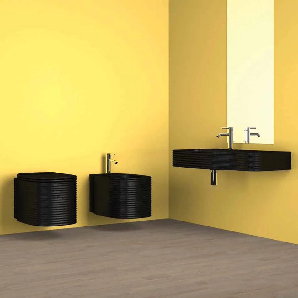 Modern ceramic wall-mounted washbasin made in Italy, Hamlet Viadurini