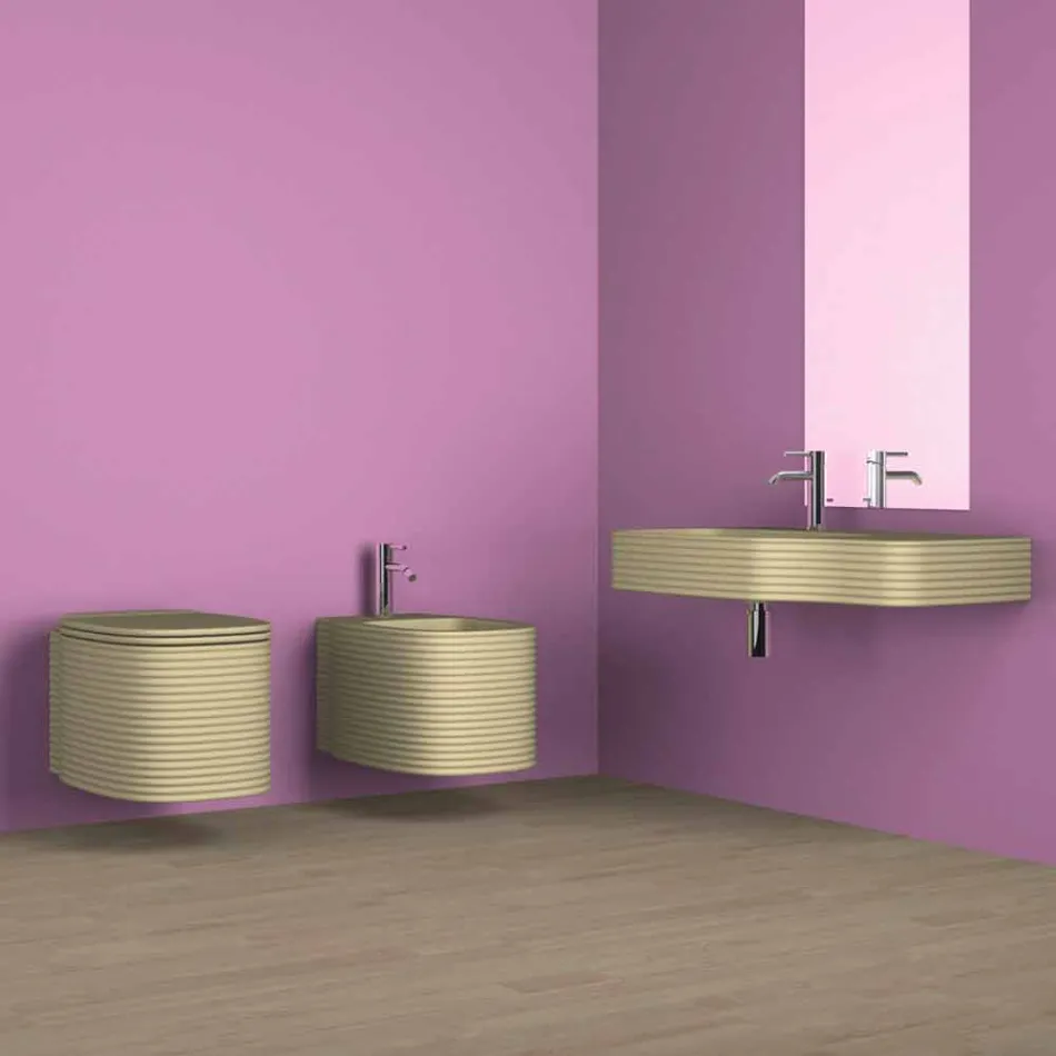 Modern ceramic wall-mounted washbasin made in Italy, Hamlet Viadurini