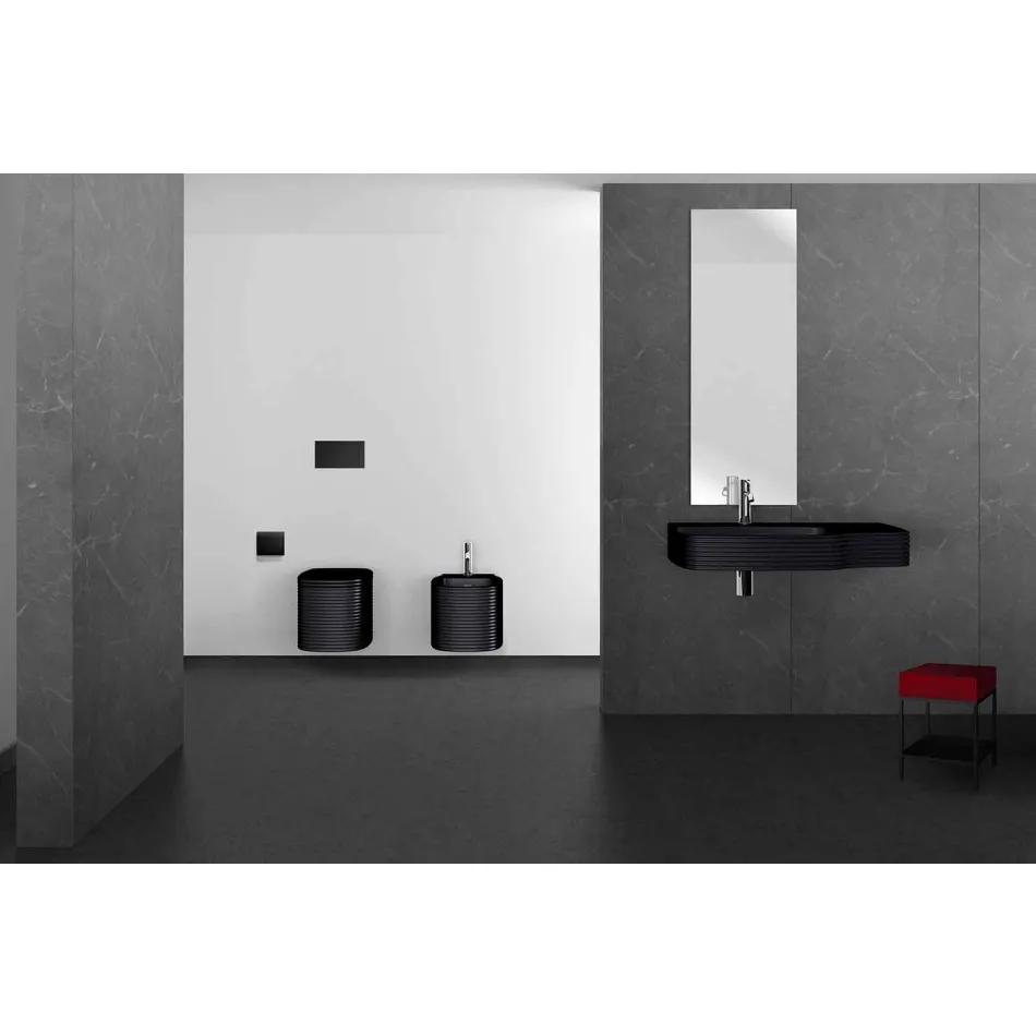 Modern ceramic wall-mounted washbasin made in Italy, Hamlet Viadurini