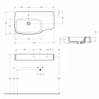 Modern ceramic wall-mounted washbasin made in Italy, Hamlet Viadurini