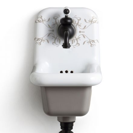 Modern Design Patterned Ceramic Wall Mounted Washbasin 26 cm - Jordan Viadurini