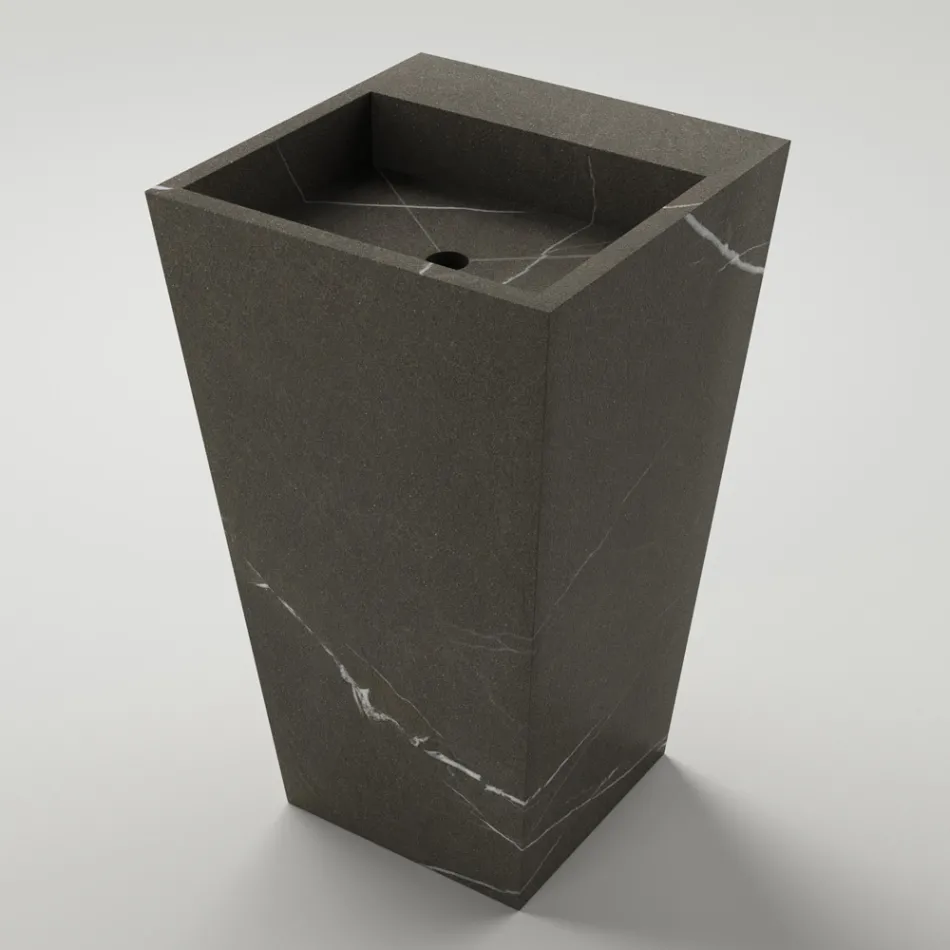 Column Bathroom Washbasin in Porcelain Stoneware Made in Italy - Baia Viadurini