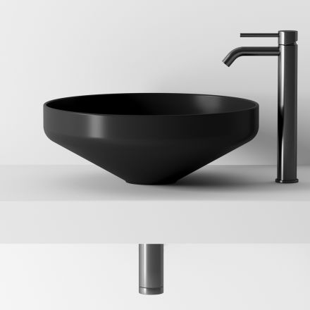 Round Colored Ceramic Countertop Bathroom Washbasin Made in Italy - Hoscar Viadurini
