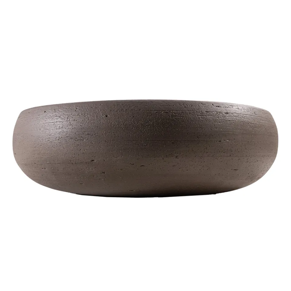 Countertop Bathroom Washbasin in Refractory Clay Made in Italy - Diego Viadurini