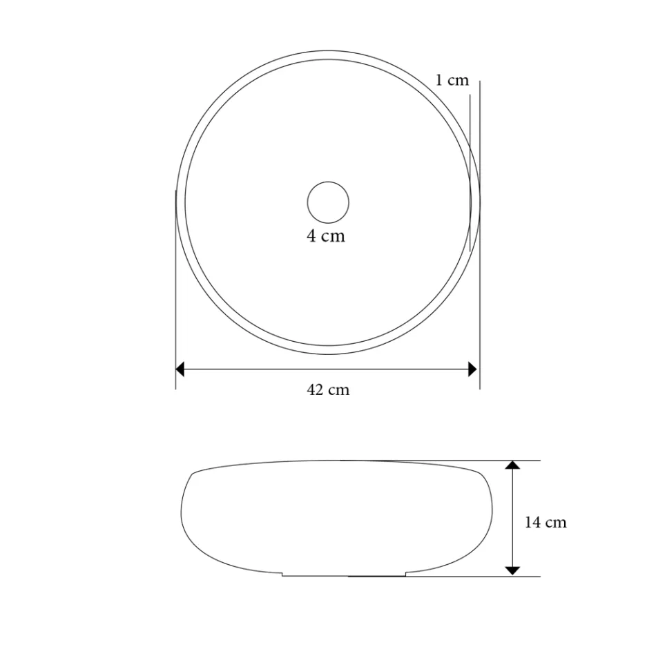 Countertop Bathroom Washbasin in Refractory Clay Made in Italy - Diego Viadurini