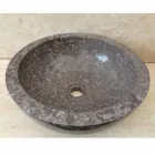 Levi grey natural stone countertop washbasin, modern design Viadurini