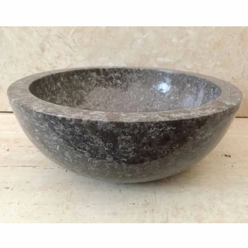 Levi grey natural stone countertop washbasin, modern design Viadurini