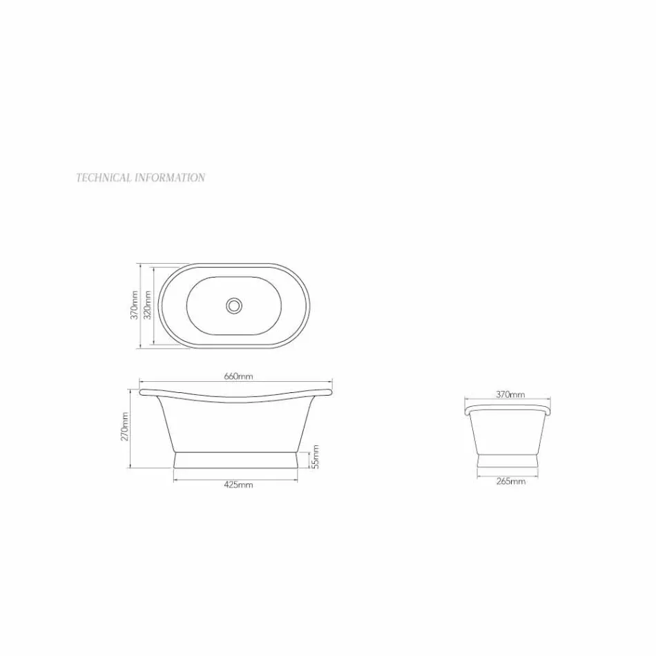 Sink bathroom to support copper and white iron Cala Viadurini