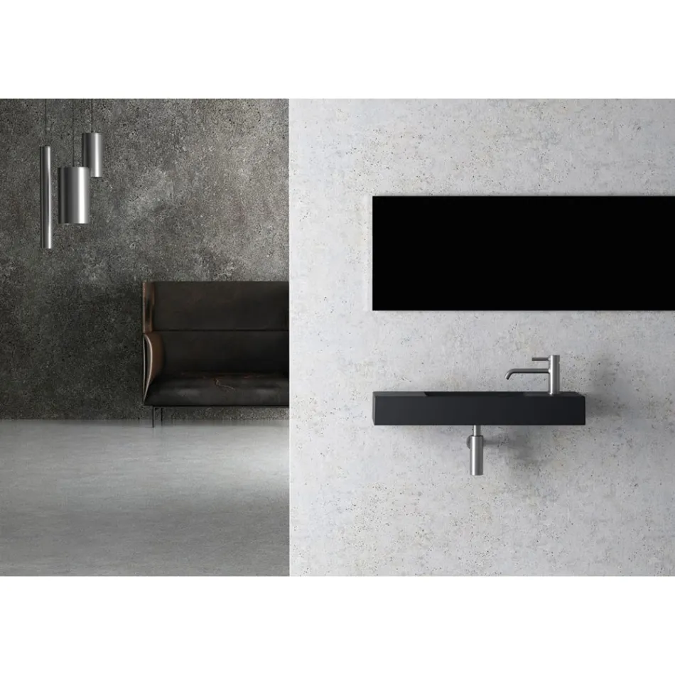 Countertop or Wall-Mounted Bathroom Washbasin in Ceramic Made in Italy - Act Viadurini