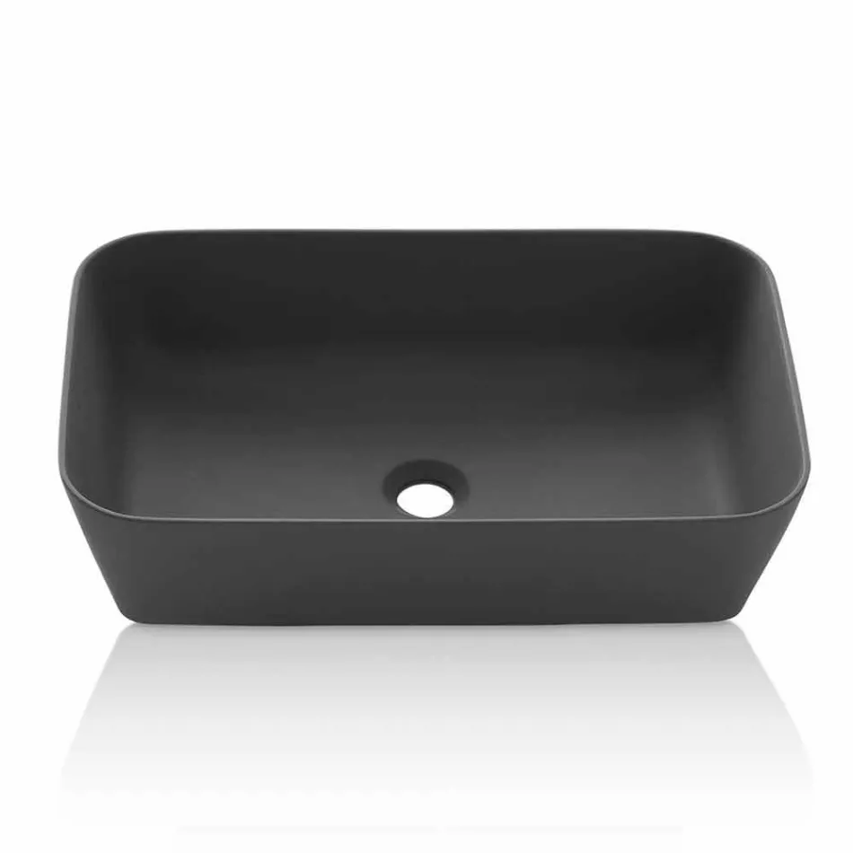 Rectangular Countertop Washbasin in Matt Resin Made in Italy - Cavan Viadurini