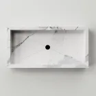 Bathroom Washbasin in Marble Effect Porcelain Stoneware Made in Italy - Ludmilla Viadurini