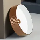 Bathroom sink in hand-turned porcelain stoneware Made in Italy - Darts Viadurini