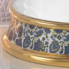 Semi-recessed bathroom sink in fire clay and gold made in Italy, Manilo Viadurini