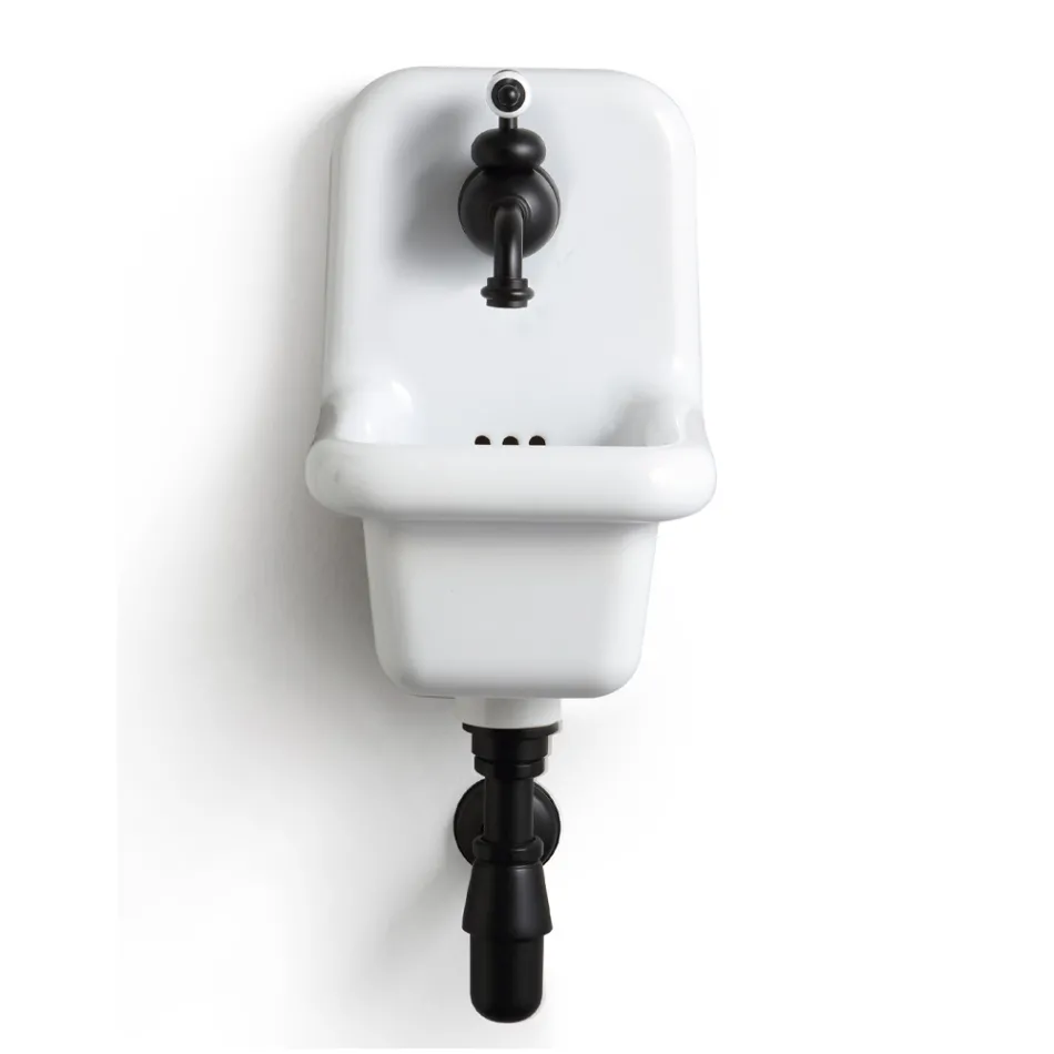 Wall-hung Bathroom Washbasin in Colored Ceramic Modern Design 26 cm - Jordan Viadurini