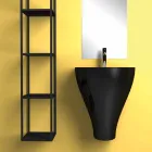 Modern ceramic wall hung bathroom sink made in Italy, Fiorello Viadurini
