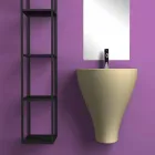 Modern ceramic wall hung bathroom sink made in Italy, Fiorello Viadurini