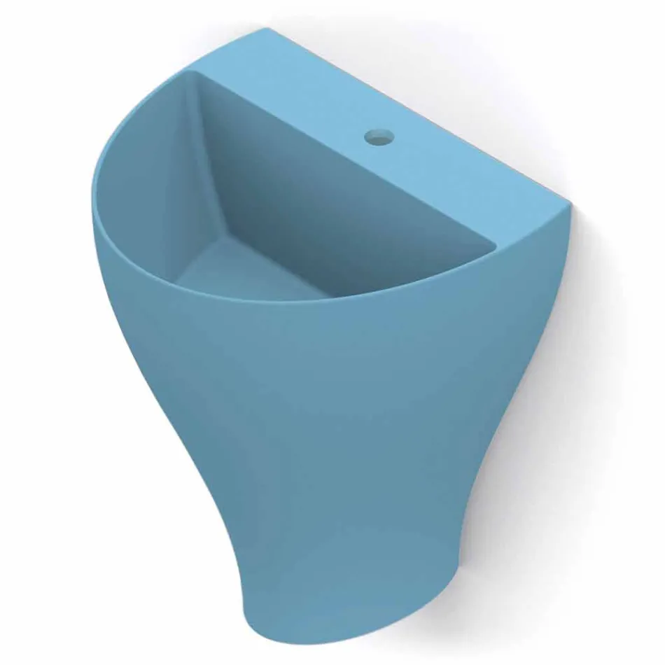 Modern ceramic wall hung bathroom sink made in Italy, Fiorello Viadurini