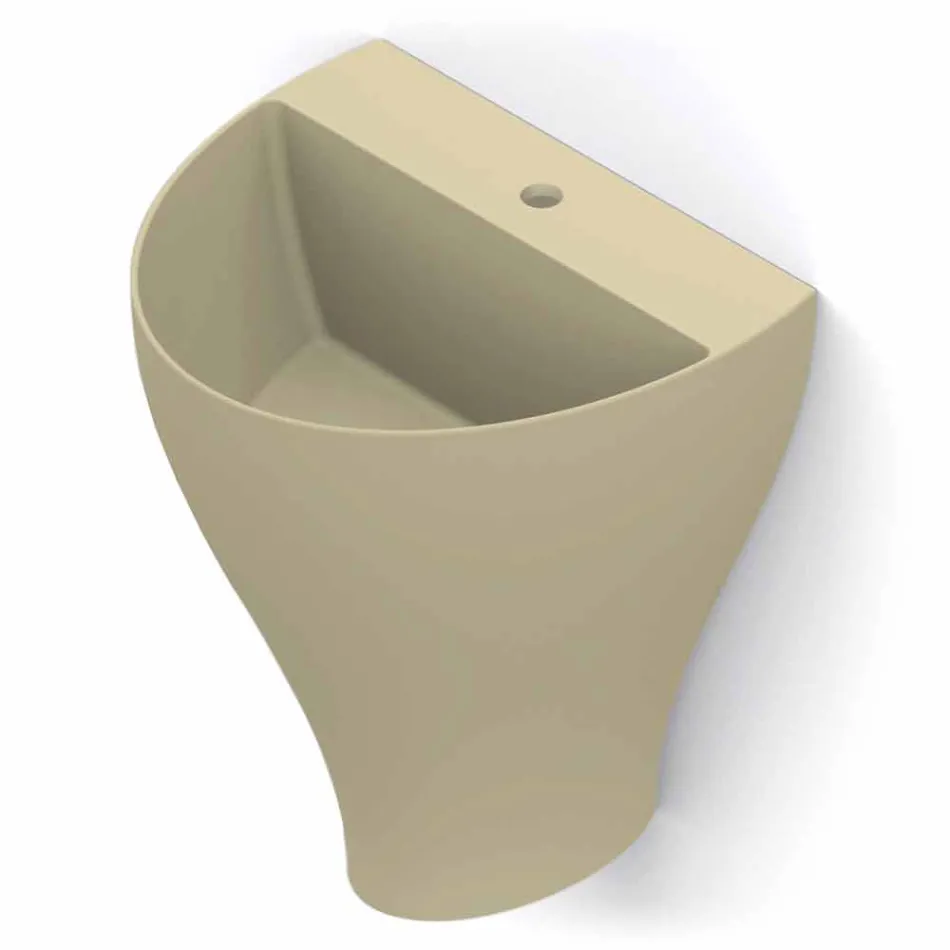 Modern ceramic wall hung bathroom sink made in Italy, Fiorello Viadurini