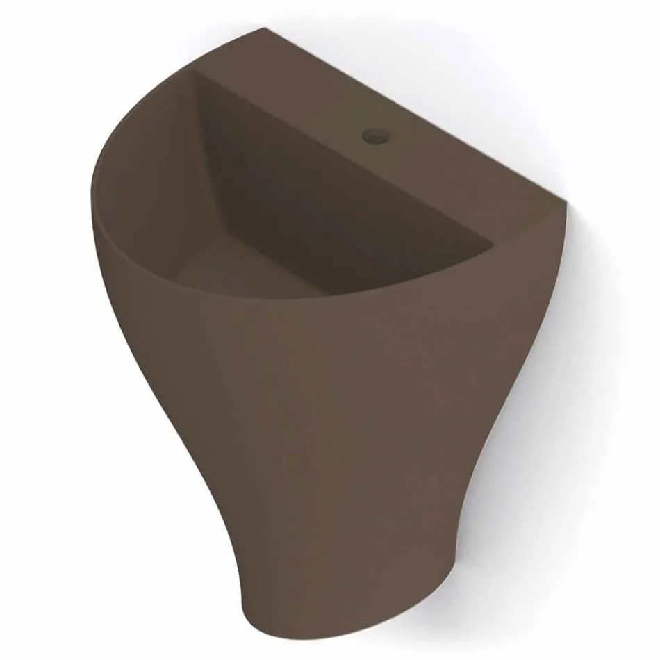 Modern ceramic wall hung bathroom sink made in Italy, Fiorello Viadurini