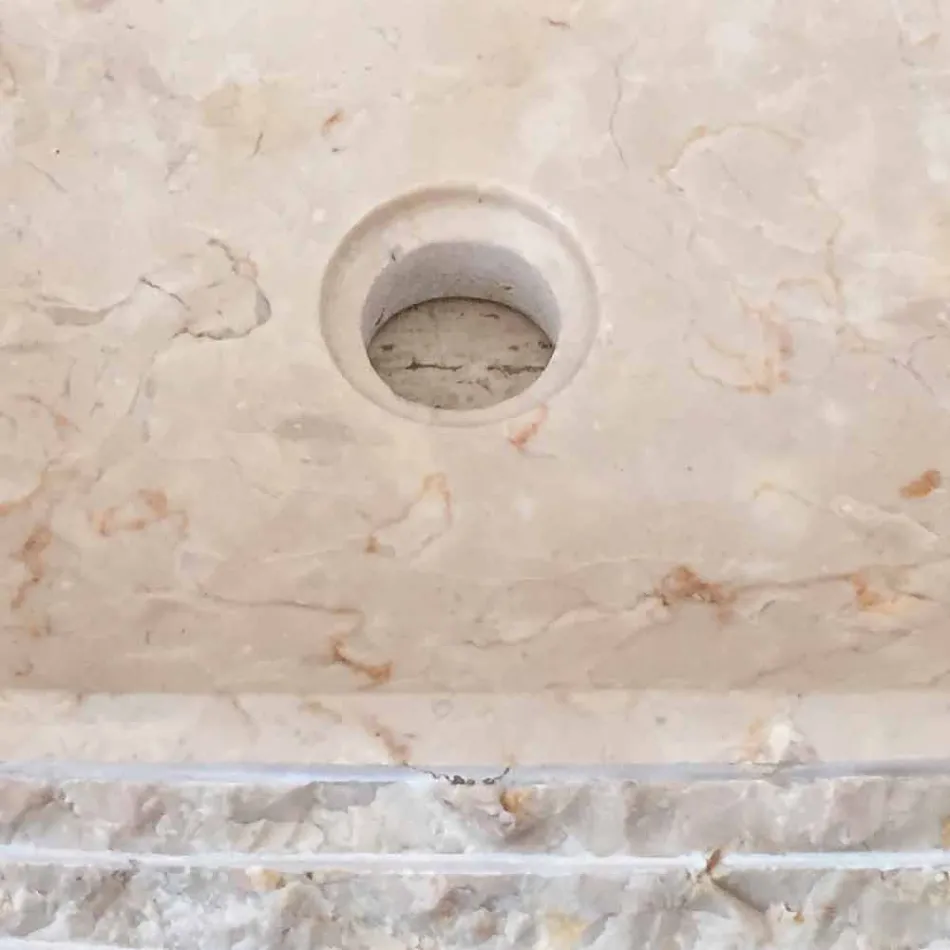 Cora oval white washbasin, handmade Viadurini