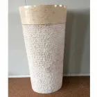 Siro design white washbasin in natural stone, unique piece Viadurini