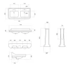 Column Console Washbasin in Ceramic Double Basin Made in Italy - Wollie Viadurini