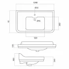Console washbasin in white ceramic of classic Italian design, Swami Viadurini