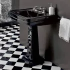 Console Washbasin on Vintage Column in Ceramic Made in Italy - Marwa Viadurini