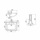 Console Wash Basin on Vintage Column in Ceramic Made in Italy - Marwa Viadurini